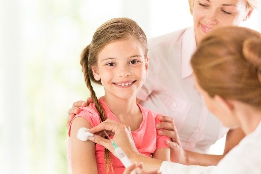 child getting a vaccine